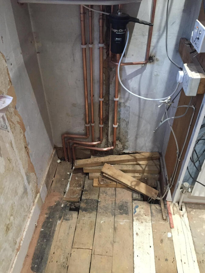 Boiler installation with clean, professionally-installed piping in Stevenage